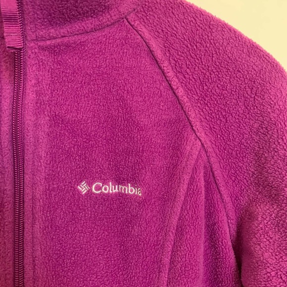 Columbia Womens Fleece Jacket Size Medium Purple Casual Long Sleeve - Picture 9 of 16